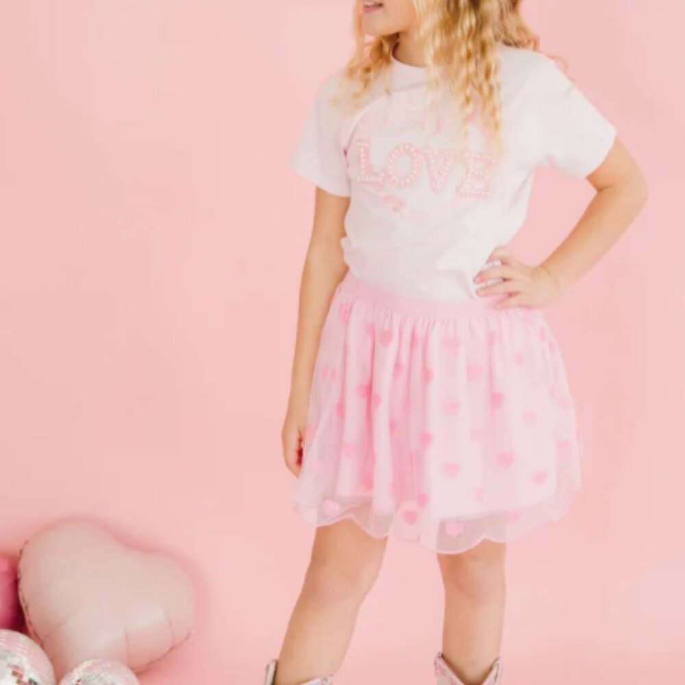 Pink Sequin Hearts Tutu Skirt - Sweet Wink
